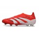 adidas Predator Elite Sin Cordones FG Rojo Lúcido Blanco Negro