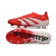 adidas Predator Elite Sin Cordones FG Rojo Lúcido Blanco Negro