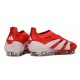 adidas Predator Elite Sin Cordones FG Rojo Lúcido Blanco Negro