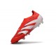 adidas Predator Elite Sin Cordones FG Rojo Lúcido Blanco Negro