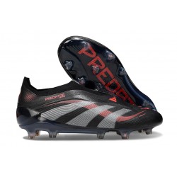 adidas Predator Elite Sin Cordones FG Negro Gris Four Rojo Lúcido