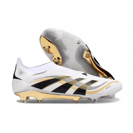 adidas Predator Elite Sin Cordones FG Ftwr Blanco Dorado Met