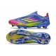 Zapatillas Adidas F50+ Laceless FG Azul Fusion Limón Lúcido Rosa Lúcido
