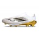 Bota de Futbol Adidas F50 Elite LL FG Blanco Negro Met Dorado