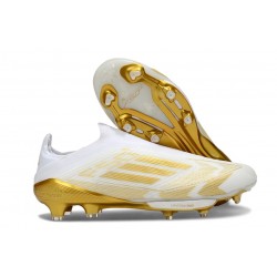 Zapatillas Adidas F50+ Laceless FG Blanco Met Dorado
