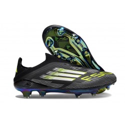 Zapatillas Adidas F50+ Laceless FG Negro Limón Lúcido Blanco