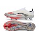 Adidas F50+ Laceless FG X MESSI Ftwr Blanco Rojo Lúcido Plateado Met.