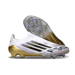 Bota de Futbol Adidas F50 Elite LL FG Blanco Negro Met Dorado