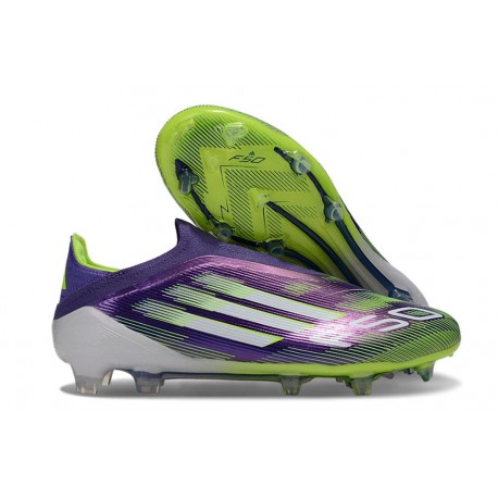 Bota de Futbol Adidas F50 Elite LL FG Morado Unity Blanco Amarillo Solar 