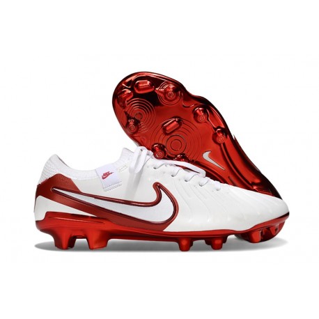Nike Tiempo Legend 10 Elite FG Blanco Carmesí Vivo