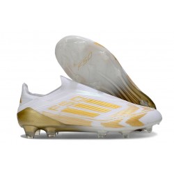 Bota de Futbol Adidas F50 Elite LL FG Blanco Met Dorado