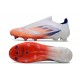 Bota de Futbol Adidas F50 Elite LL FG Blanco Rojo Solar Azul Lúcido