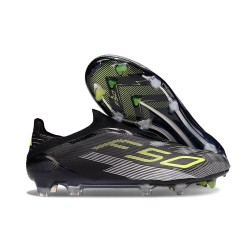 Bota de Futbol Adidas F50 Elite LL FG Negro Hierro Met. Limón Lúcido