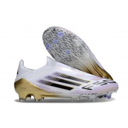 Bota de Futbol Adidas F50 Elite LL FG Blanco Negro Met Dorado