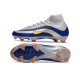 Botas de Futbol Nike Mercurial Superfly X Elite FG Plateada Azul Amarillo