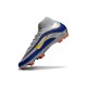 Botas de Futbol Nike Mercurial Superfly X Elite FG Plateada Azul Amarillo