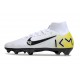 Botas de Futbol Nike Mercurial Superfly X Elite FG Blanco Negro Amarillo