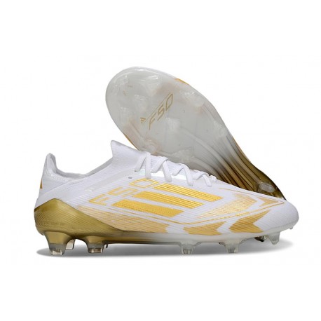 Botas Adidas F50 Elite FG Blanco Met Dorado