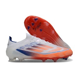 Botas Adidas F50 Elite FG Blanco Rojo Solar Azul Lúcido