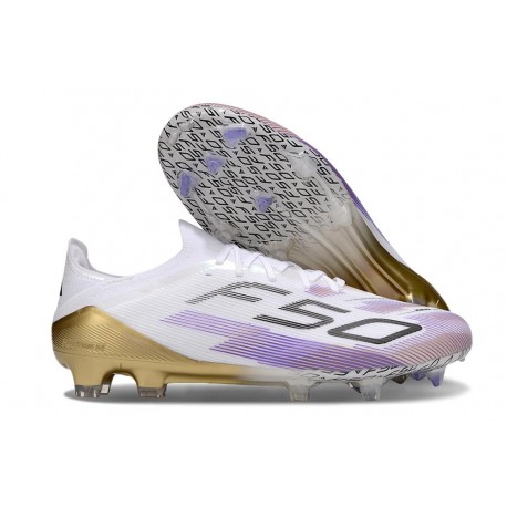Botas Adidas F50 Elite FG Blanco Violeta Negro