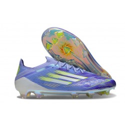 Botas Adidas F50 Elite FG Violeta Tone Blanco Limón Lúcido Morado Rush