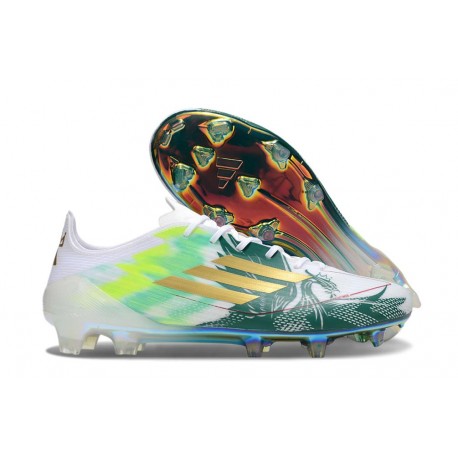 Botas Adidas F50 Elite FG Verde Blanco Dorado