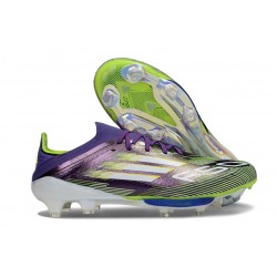 Bota de Futbol Adidas F50+ FG Morado Rush Ftwr Limón Lúcido