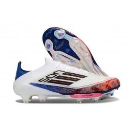 Bota Futbol Adidas F50 Elite Laceless X Son FG Blanco Negro Rojo Vivo