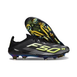 Bota de Futbol Adidas F50+ FG Negro Hierro Met. Limón Lúcido