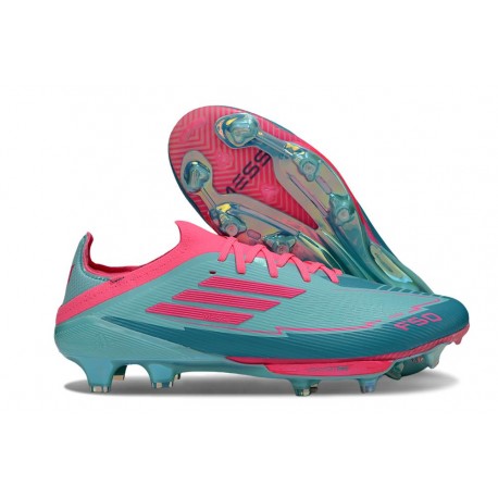 Bota de Futbol Adidas F50+ FG Flash Agua Rosa Lúcido Lucid Cyan