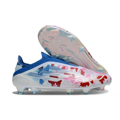 Bota de Futbol Adidas F50 Elite LL FG Blanco Rosa Azul