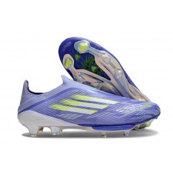 Zapatillas Adidas F50+ Laceless FG Violeta Tone Limón Lúcido Morado Rush