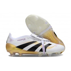 Botas adidas Predator 25 Elite Tongue FG Ftwr Blanco Dorado Met
