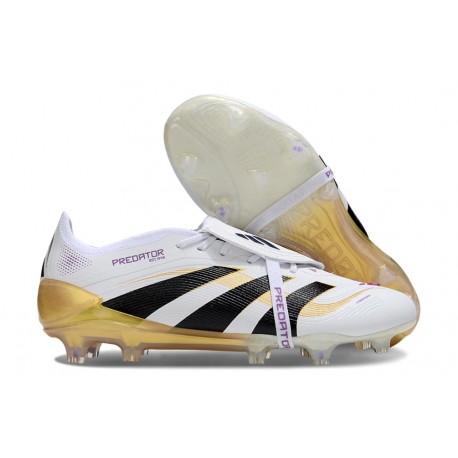 Botas adidas Predator 25 Elite Tongue FG Ftwr Blanco Dorado Met