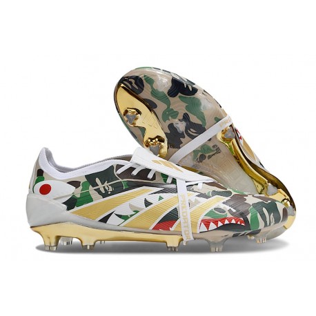 Botas adidas Predator 25 Elite Tongue FG Blanco Negro Oro