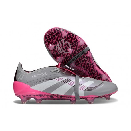 Botas adidas Predator 25 Elite Tongue FG Gris Blanco Rosa