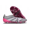 Botas adidas Predator 25 Elite Tongue FG Gris Blanco Rosa