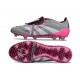 Botas adidas Predator 25 Elite Tongue FG Gris Blanco Rosa