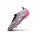 Botas adidas Predator 25 Elite Tongue FG Gris Blanco Rosa