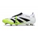 Bota adidas Predator 25 Elite Tongue FG Ftwr Blanco Negro Limón Lúcido