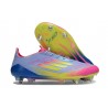 Bota de Fútbol Adidas F50 Elite SG Azul Fusion Limón Lúcido Rosa Lúcido
