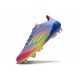 Bota de Fútbol Adidas F50 Elite SG Azul Fusion Limón Lúcido Rosa Lúcido