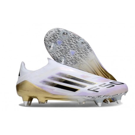 Zapatillas de Futbol Adidas F50 Elite LL SG Blanco Negro Met Dorado