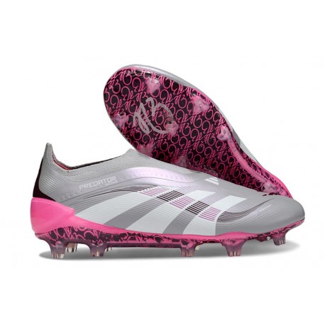 adidas Predator Elite Sin Cordones FG Gris Rosa Blanco