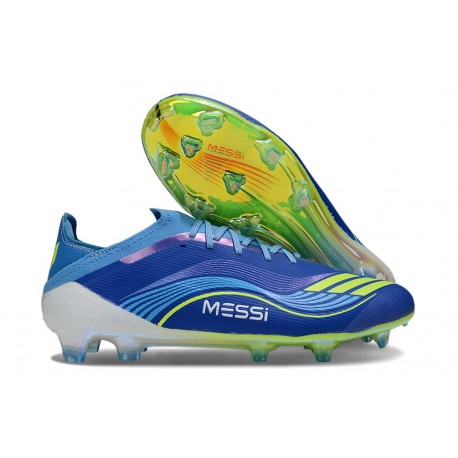 Adidas F50 Elite FG X Messi Azul Royal Amarillo Solar Semi Azul Burst