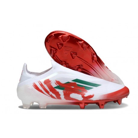 Zapatillas Adidas F50 Elite Laceless FG Blanco Rojo Verde