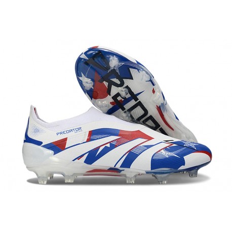adidas Predator Elite Sin Cordones FG Blanco Azul Rojo