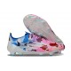 Botas Adidas F50 Elite FG Blanco Rosa Azul