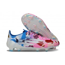 Botas Adidas F50 Elite FG Blanco Rosa Azul
