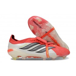 adidas Predator 26 Elite Fold-over Tongue FG Rojo Lúcido Negro Ftwr Blanco